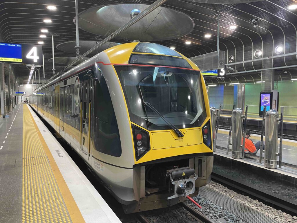 Train at Britomart Station